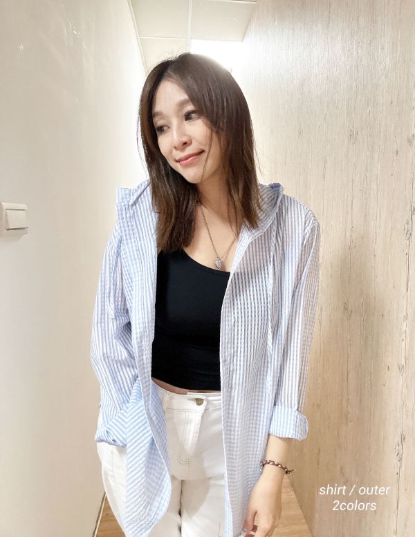 Z in D [ SALE 泡泡紗輕盈連帽薄衫外套 ] 2色 2506221 (shihslica) 