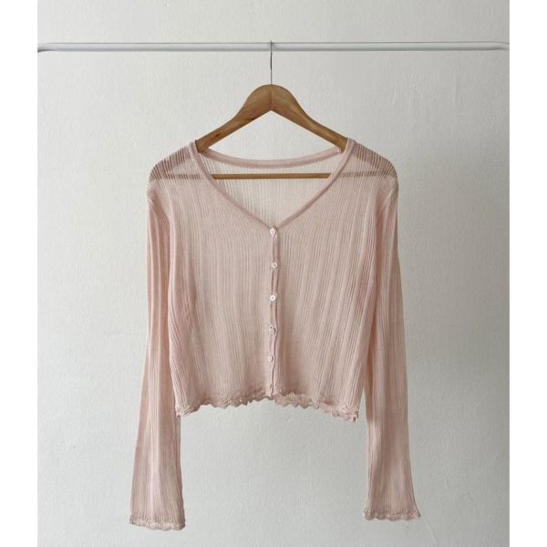 ZinD [ 溫柔透膚花邊薄薄針織衫 ] 5色 2604202 shihslica ZinD,zind,ZD,zooindrawer,zoo in 抽屜,動物園,丹寧,外套,外套富翁,洋裝,韓國襪子,年終慶,雙11,雙12,黑五,百搭,合購價,自訂,春裝,Tshirt,首爾