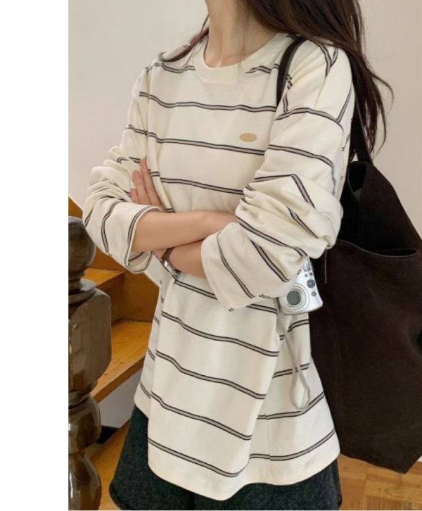 Z in D [ 小logo牌簡約橫紋Ｔ ] 3色 2508214 (shihslics) ZinD,zind,ZD,zooindrawer,zoo in drawer,抽屜動物園,丹寧,牛仔外套,外套富翁,洋裝