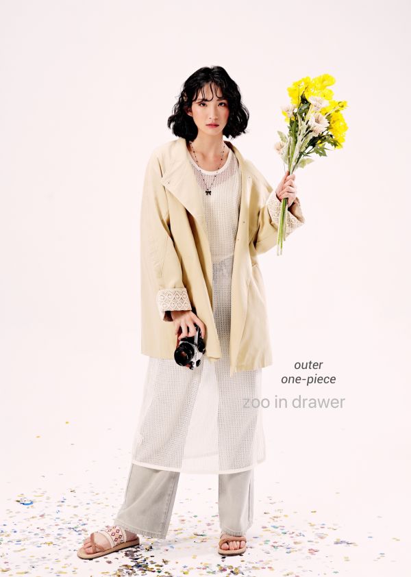 shihslica [ 反摺蕾絲袖口春季風衣外套 ] 3色 2503051 