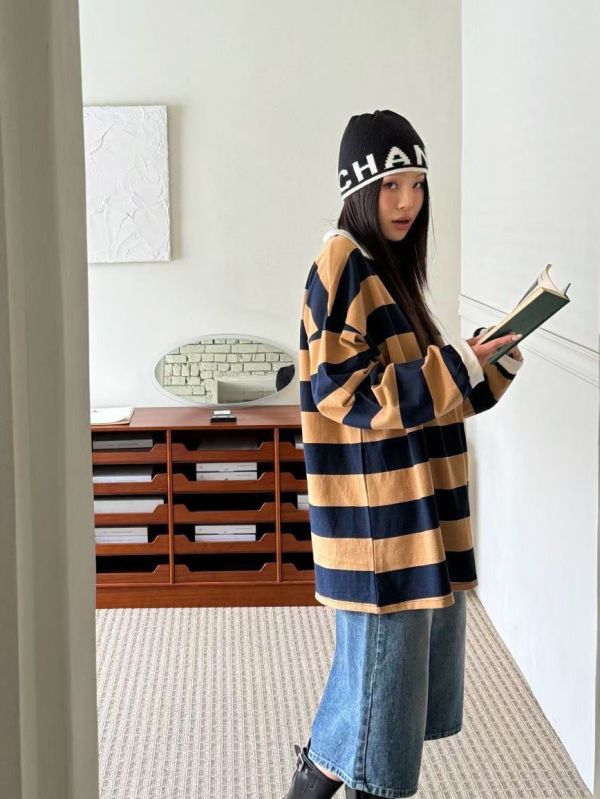 Z in D [ 韓製Y2K風格條紋配色寬鬆T ] 2色 2509241 (shihslica) ZinD,zind,ZD,zooindrawer,zoo in drawer,抽屜動物園,丹寧,牛仔外套,外套富翁,洋裝