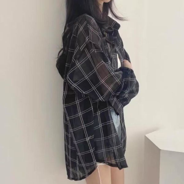 Z in D [ 大格子簡約風雪紡襯衫 ] 2色 2507164 (shihslica) ZinD,zind,ZD,zooindrawer,zoo in drawer,抽屜動物園,丹寧,牛仔外套,外套富翁,洋裝