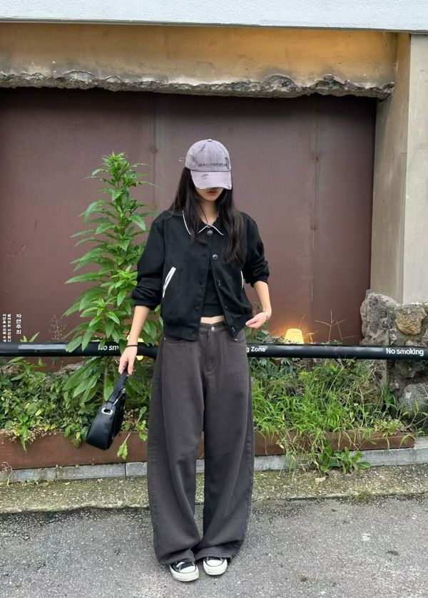 ZinD [ 後口袋文字混毛寬管休閒褲 ] 2色2尺寸 2511194 