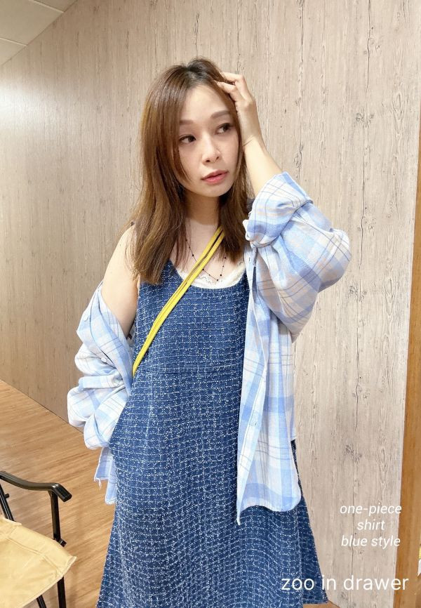 Z in D [ Mei穿著款：小香風緹花丹寧Ｕ領短洋裝 ] 2色 2505165b (shihslica) ZinD,zind,ZD,zooindrawer,zoo in drawer,抽屜動物園,丹寧,牛仔外套,外套富翁,洋裝
