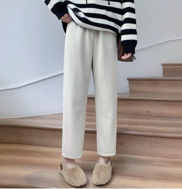 shihslica [ 好評再版 坑條細棉絨溫和9分褲 ] 3色 2511222 