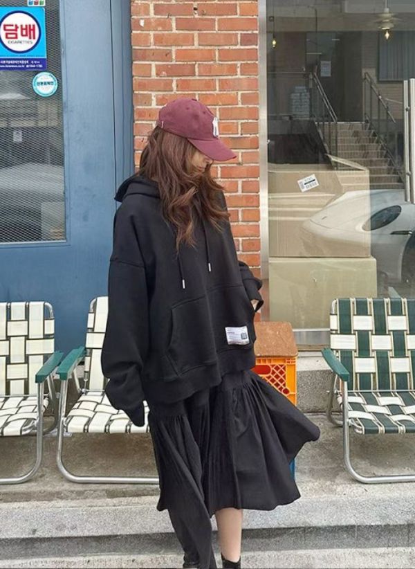 Z in D [ 假兩件連帽不規則裙襬連身洋裝 ] 2色 2510081 (shihslica) ZinD,zind,ZD,zooindrawer,zoo in drawer,抽屜動物園,丹寧,牛仔外套,外套富翁,洋裝