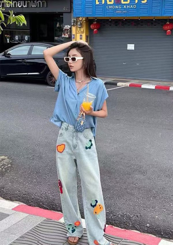 Z in D [ 反折蓋袖Ｖ領薄衫 ] 丹寧藍 2505283 (shihslica) ZinD,zind,ZD,zooindrawer,zoo in drawer,抽屜動物園,丹寧,牛仔外套,外套富翁,洋裝