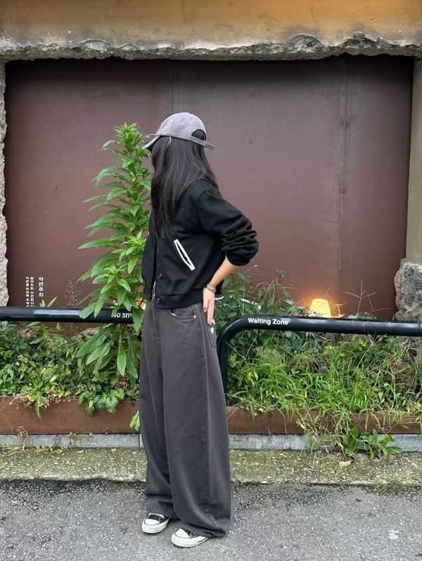 ZinD [ 後口袋文字混毛寬管休閒褲 ] 2色2尺寸 2511194 