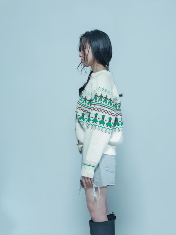 shihslica [ SALE 小矮人LOVE木釦針織毛線外套 ] 米白 2501093w 