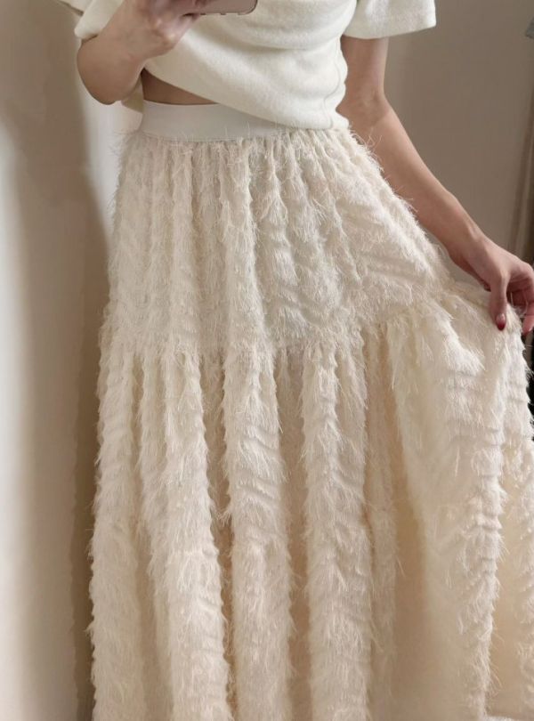 ZinD [ 毛毛流蘇超質感長裙 ] 2色 2511217 shihslica ZinD,zind,ZD,zooindrawer,zoo in drawer,抽屜動物園,丹寧,牛仔外套,外套富翁,洋裝,韓國襪子