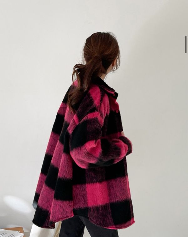 ZinD [ 磨毛面馬海毛大方塊復古暖外套 ] 2色 2512031 