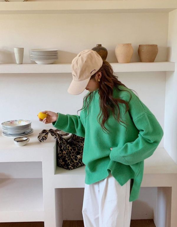 Z in D [ 圓領落肩寬鬆針織 ] 5色 2510151 ZinD,zind,ZD,zooindrawer,zoo in drawer,抽屜動物園,丹寧,牛仔外套,外套富翁,洋裝,韓國襪子