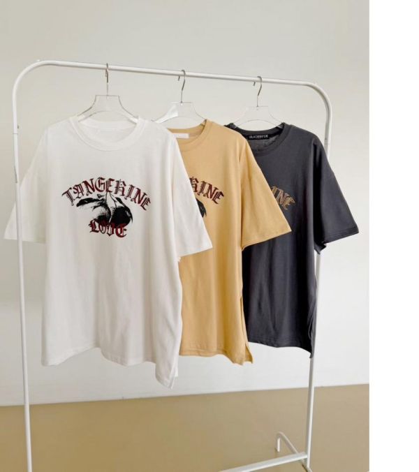 ZinD [ 水果剪影簡約百搭春季棉Ｔ ] 3色 2602242 shihslica ZinD,zind,ZD,zooindrawer,zoo in 抽屜,抽屜動物園,丹寧,裙子,裙子富翁,洋裝,韓國襪子,年終慶,雙11,雙12,黑五,永恆慶,合購價,自訂,春裝