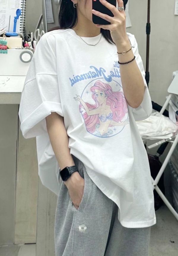 Z in D [ 韓製小美人魚oversize棉Ｔ ] 3色 2505161 (shihslica) ZinD,zind,ZD,zooindrawer,zoo in drawer,抽屜動物園,丹寧,牛仔外套,外套富翁,洋裝