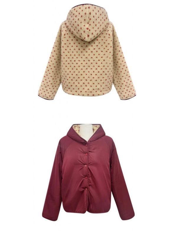 ZinD [ 小愛心毛毛連帽雙面暖外套 ] 3色 2511216 ZinD,zind,ZD,zooindrawer,zoo in drawer,抽屜動物園,丹寧,牛仔外套,外套富翁,洋裝,韓國襪子