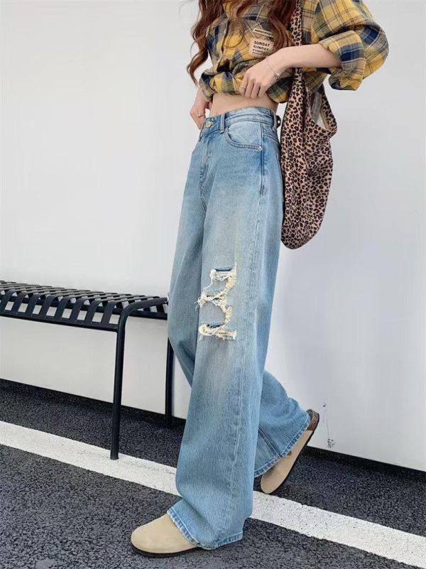 ZinD [ 小破損刷淺色修長丹寧褲 ] 4尺寸 2603152 