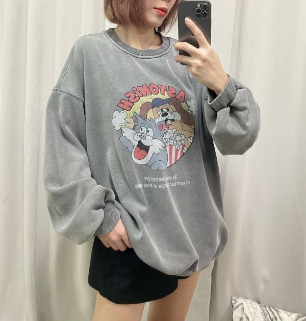 ZinD [ 復古美式爆米花洗色加絨寬T ] 6色 2512284 