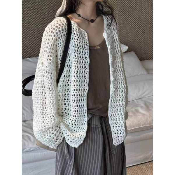 ZinD [ 鏤空針織排扣外搭衫 ] 3色 2603112 shihslica ZinD,zind,ZD,zooindrawer,zoo in drawer,抽屜動物園,丹寧,牛仔外套,外套富翁,洋裝,韓國襪子,年終慶,雙11,雙12,黑五,週年慶,合購價,自訂款,shihslica.春裝