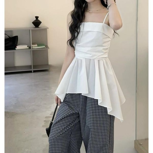 ZinD [ 細肩平口不規則裙襬背心 ] 3色 2603071 shihslica ZinD,zind,ZD,zooindrawer,zoo in 抽屜,抽屜動物園,丹寧,裙子,裙子富翁,洋裝,韓國襪子,年終慶,雙11,雙12,黑五,永恆慶,合購價,自訂,春裝