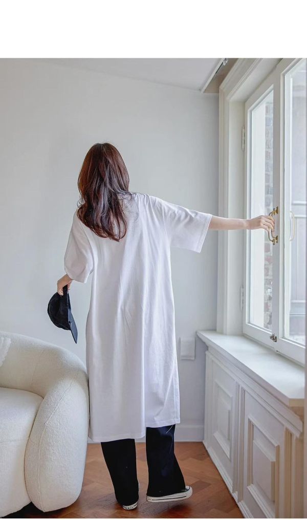 ZinD [ 經典單側開衩長版棉T ] 2色 2603153 shihslica 