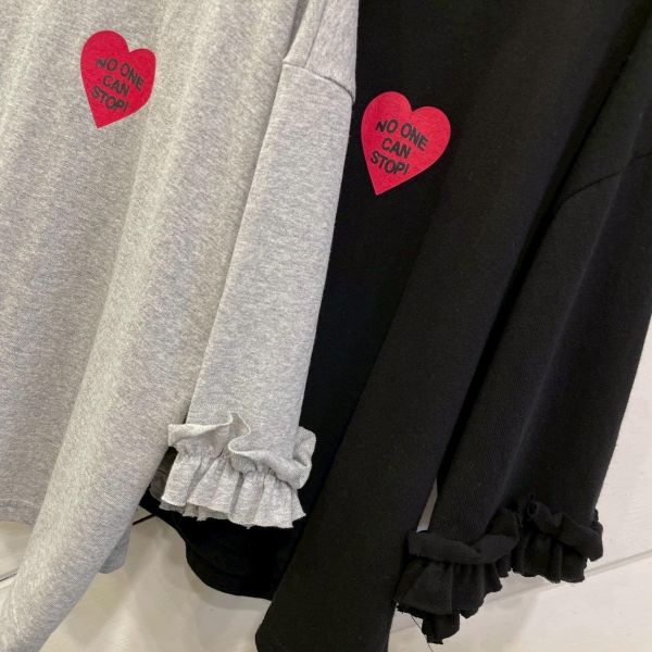 ZinD [ 小愛心波邊袖短棉T ] 3色 2603253 （shihslica） 