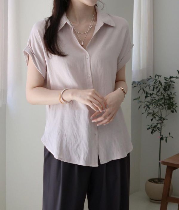 ZinD [ 反折小短袖溫和薄衫 ] 4色 2607111 ZinD,zind,ZD,zooindrawer,zoo in 抽屜,動物園,丹寧,裙子,裙子富翁,洋裝,韓國襪子,年終慶,雙11,雙12,黑五,百搭,合購價,自訂,春裝,T卹,首爾