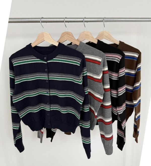 Z in D [ 配色學院風格經典針織排釦衫 ] 4色 2510132 (shihslica) ZinD,zind,ZD,zooindrawer,zoo in drawer,抽屜動物園,丹寧,牛仔外套,外套富翁,洋裝,韓國襪子