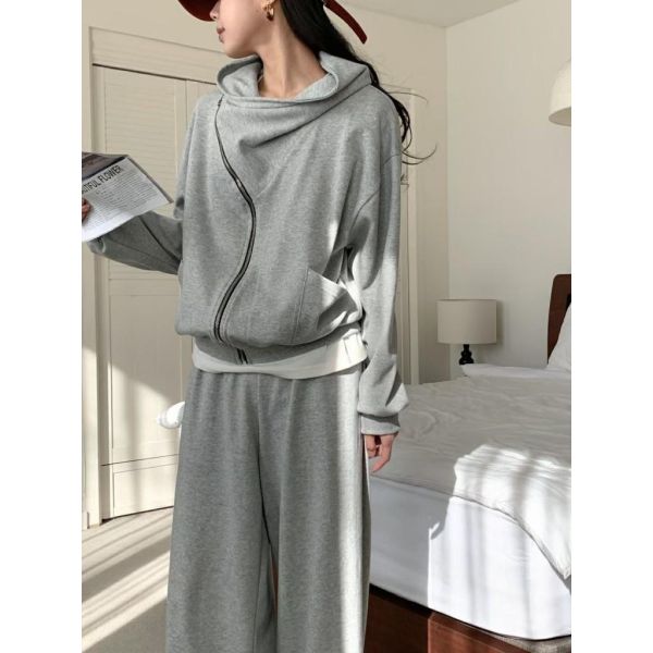 ZinD [ 休閒套裝 翻領拉鍊外套+褲 ] 2色 2502011 