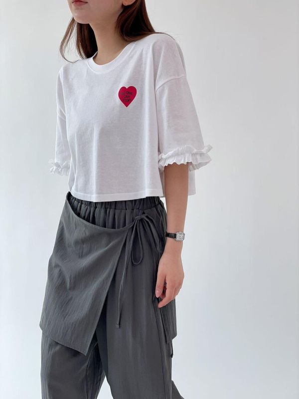 ZinD [ 小愛心波邊袖短棉T ] 3色 2603253 （shihslica） 