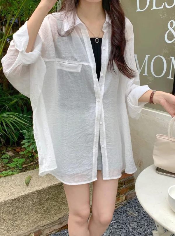 ZinD [ 百搭輕透薄襯衫 ] 6色 2606015 ZinD,zind,ZD,zooindrawer,zoo in 抽屜,動物園,丹寧,外套,外套富翁,洋裝,韓國襪子,年終慶,雙11,雙12,黑五,百搭,合購價,自訂,春裝,Tshirt,首爾
