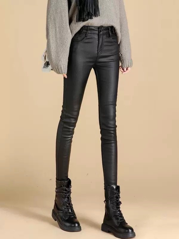 ZinD [ 經典仿皮彈性內刷毛褲 ] 黑 4尺寸 2511191 ZinD,zind,ZD,zooindrawer,zoo in drawer,抽屜動物園,丹寧,牛仔外套,外套富翁,洋裝,韓國襪子