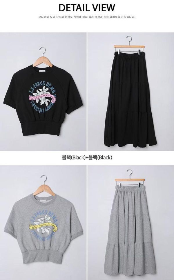 ZinD [ 套裝：美式圖樣棉質Ｔ＋裙 ] 2色 2606125 shihslica ZinD,zind,ZD,zooindrawer,zoo in 抽屜,動物園,丹寧,外套,外套富翁,洋裝,韓國襪子,年終慶,雙11,雙12,黑五,百搭,合購價,自訂,春裝,Tshirt,首爾