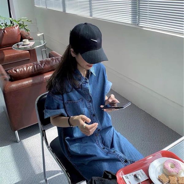 Z in D [ 好評再版 排扣連身丹寧襯衫 ] 2色 2506281 (shihslica) ZinD,zind,ZD,zooindrawer,zoo in 抽屜,動物園,丹寧,外套,外套富翁,洋裝,韓國襪子,年終慶,雙11,雙12,黑五,百搭,合購價,自訂,春裝,Tshirt,首爾