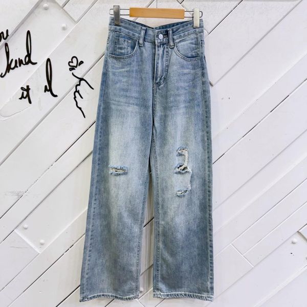 ZinD [ 小破損刷淺色修長丹寧褲 ] 4尺寸 2603152 