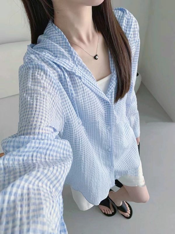 Z in D [ SALE 泡泡紗輕盈連帽薄衫外套 ] 2色 2506221 (shihslica) 