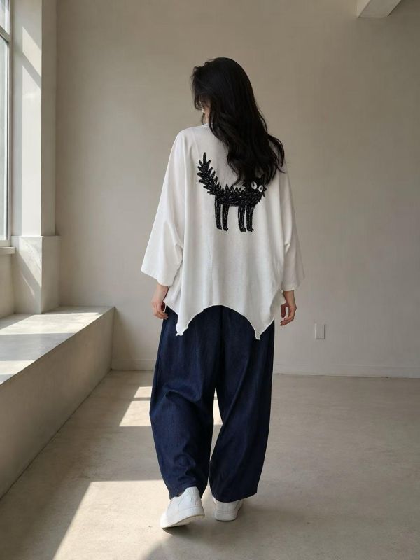 ZinD [ SALE 驚嚇貓咪寬袖質感棉Ｔ ] 4色 2609082 ZinD,zind,ZD,zooindrawer,zoo in 抽屜,動物園,丹寧,外套,外套富翁,洋裝,韓國襪子,年終慶,雙11,雙12,黑五,百搭,合購價,自訂,春裝,Tshirt,首爾