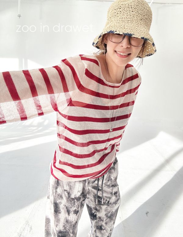 Z in D [ 半透肌質感條紋衫 ] 4色 2504256 (shihslica) ZinD,zind,ZD,zooindrawer,zoo in drawer,抽屜動物園,丹寧,牛仔外套,外套富翁