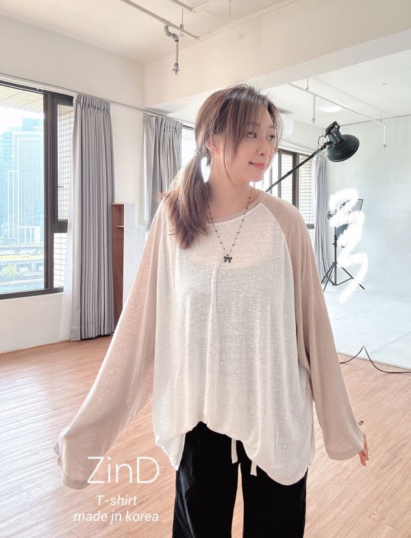 ZinD [ 雪花薄棉柔軟拉格蘭袖T ] 奶茶色系 2512021 shihslica 