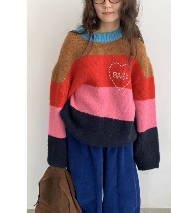 ZinD [ 英國奶奶的愛 彩色毛線針織 ] 2色 2511213 ZinD,zind,ZD,zooindrawer,zoo in drawer,抽屜動物園,丹寧,牛仔外套,外套富翁,洋裝,韓國襪子