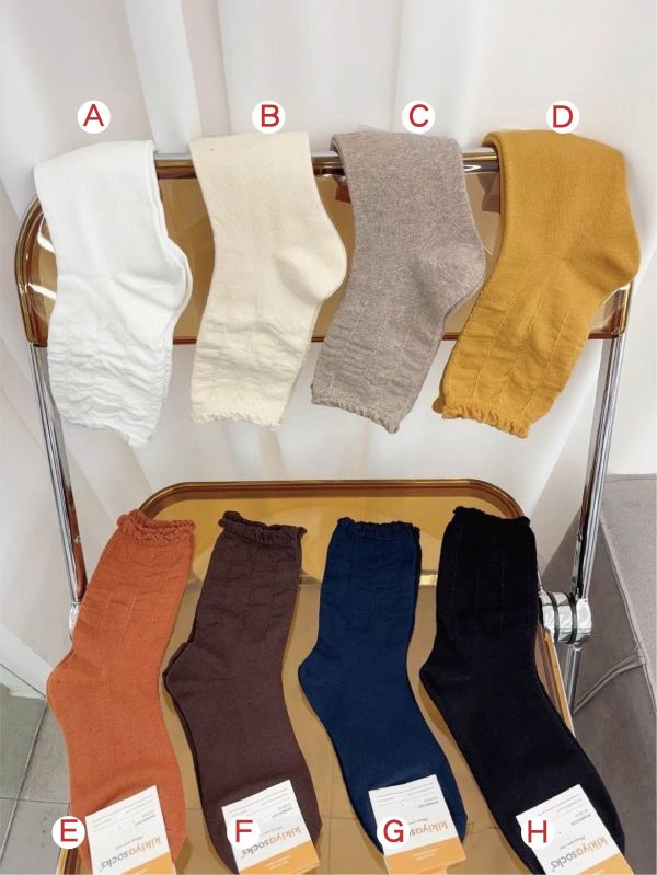 Z in D [ 韓製：小捲邊皺皺百搭短襪 ] 8色 2510110 ZinD,zind,ZD,zooindrawer,zoo in drawer,抽屜動物園,丹寧,牛仔外套,外套富翁,洋裝,韓國襪子