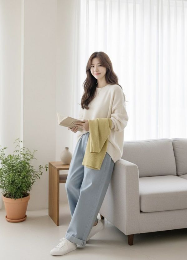 Z in D [ 圓領落肩寬鬆針織 ] 5色 2510151 ZinD,zind,ZD,zooindrawer,zoo in drawer,抽屜動物園,丹寧,牛仔外套,外套富翁,洋裝,韓國襪子