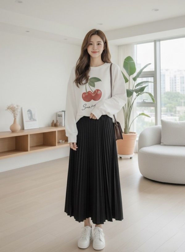 Z in D [ 清新櫻桃摩毛大學Ｔ大學Ｔ ] 3色 2510221 ZinD,zind,ZD,zooindrawer,zoo in drawer,抽屜動物園,丹寧,牛仔外套,外套富翁,洋裝,韓國襪子