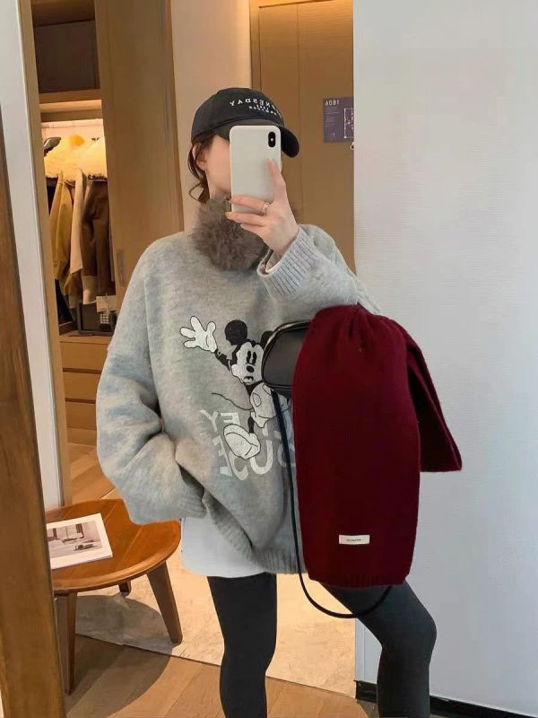 ZinD [ 單色復古米奇暖針織寬T ] 3色 2512282 