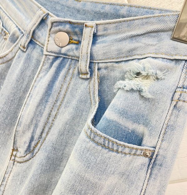 Z in D [ 破損刷淺色高腰丹寧寬褲 ] 4size 2505073 (shihslica) ZinD,zind,ZD,zooindrawer,zoo in drawer,抽屜動物園,丹寧,牛仔外套,外套富翁,洋裝