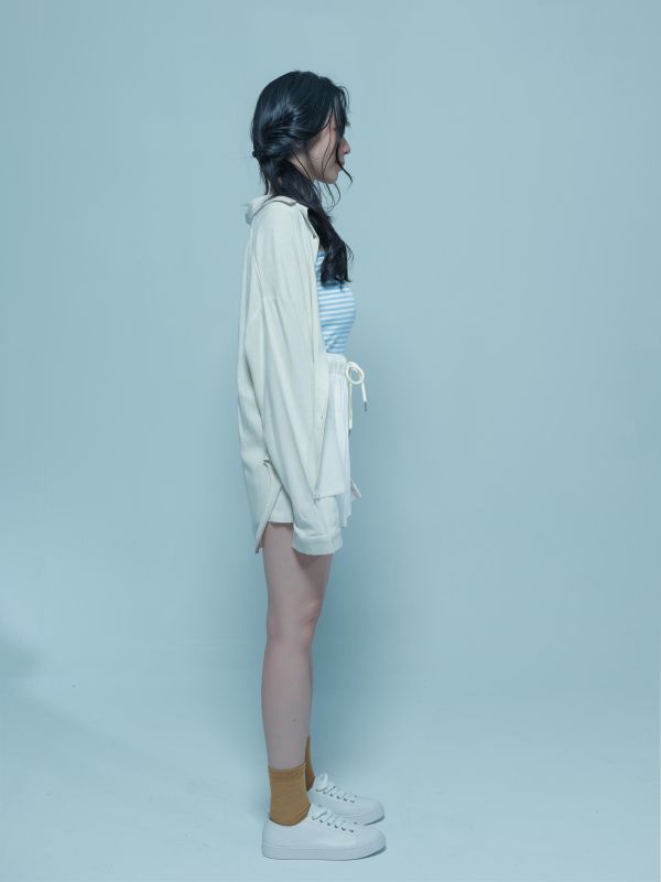 ZinD [ SALE 套裝：混紡簡約寬版衫＋短褲設計套裝 ] 2色 2608172 ZinD,zind,ZD,zooindrawer,zoo in 抽屜,動物園,丹寧,外套,外套富翁,洋裝,韓國襪子,年終慶,雙11,雙12,黑五,百搭,合購價,自訂,春裝,Tshirt,首爾