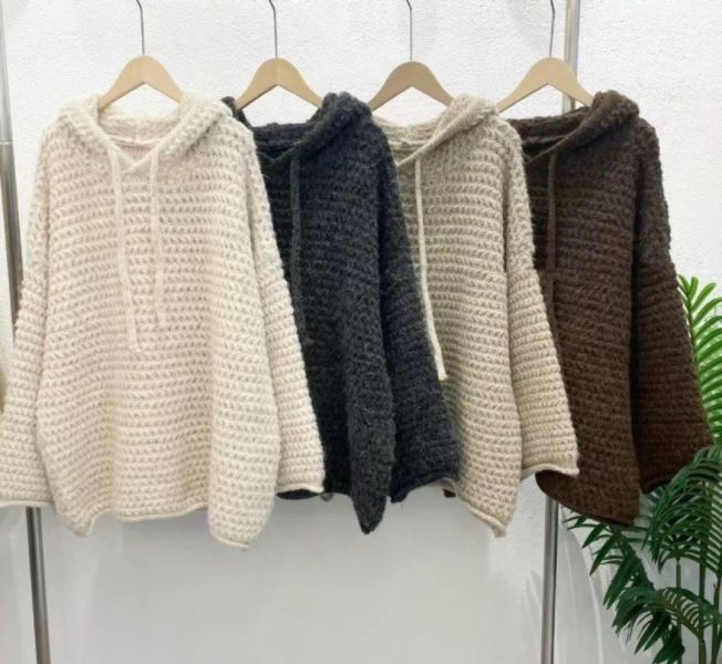 ZinD [ 粗針捲邊連帽針織衫 ] 4色 2512092 shihslica ZinD,zind,ZD,zooindrawer,zoo in drawer,抽屜動物園,丹寧,牛仔外套,外套富翁,洋裝,韓國襪子