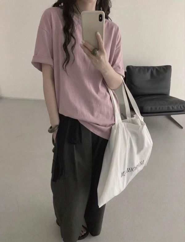 ZinD [ 霧色春夏中長寬版T ] 4色 2604051 shihslica ZinD,zind,ZD,zooindrawer,zoo in 抽屜,抽屜動物園,丹寧,裙子,裙子富翁,洋裝,韓國襪子,年終慶,雙11,雙12,黑五,永恆慶,合購價,自訂,春裝,Tshirt