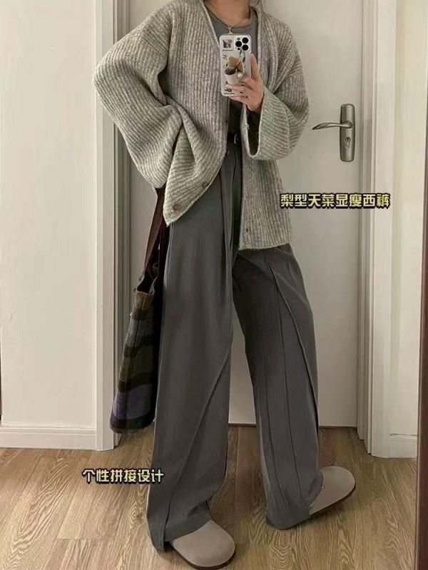 ZinD [ 斜叉切割設計感西裝褲 ] 質感灰 2603021 shihslica ZinD,zind,ZD,zooindrawer,zoo in 抽屜,抽屜動物園,丹寧,裙子,裙子富翁,洋裝,韓國襪子,年終慶,雙11,雙12,黑五,永恆慶,合購價,自訂,上班,春裝