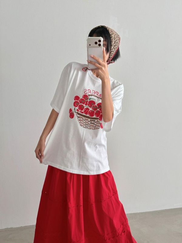 ZinD [ 小紅蕃茄質感棉T ] 4色 2604294 ZinD,zind,ZD,zooindrawer,zoo in 抽屜,動物園,丹寧,外套,外套富翁,洋裝,韓國襪子,年終慶,雙11,雙12,黑五,百搭,合購價,自訂,春裝,Tshirt,首爾