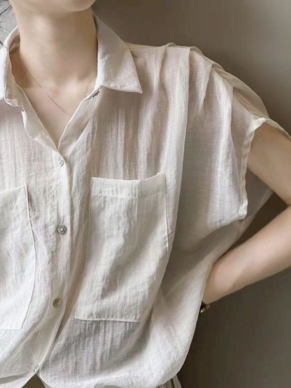 Z in D [ 衣襬縮繩皺摺感排扣薄涼短衫 ] 3色 2506282 (shihslica) 